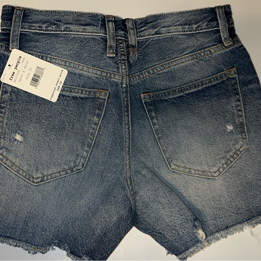 Free People Blue Denim Shorts - Picture 3 of 5